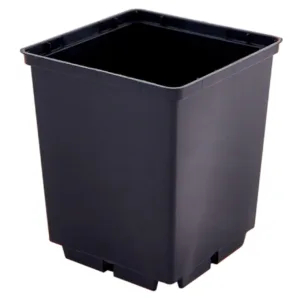 Горщик для розсади квадратний з перфорацією 13*13*13 см чорний, 1.6 л